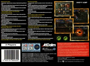 Mortal Kombat 3 (USA) box cover back